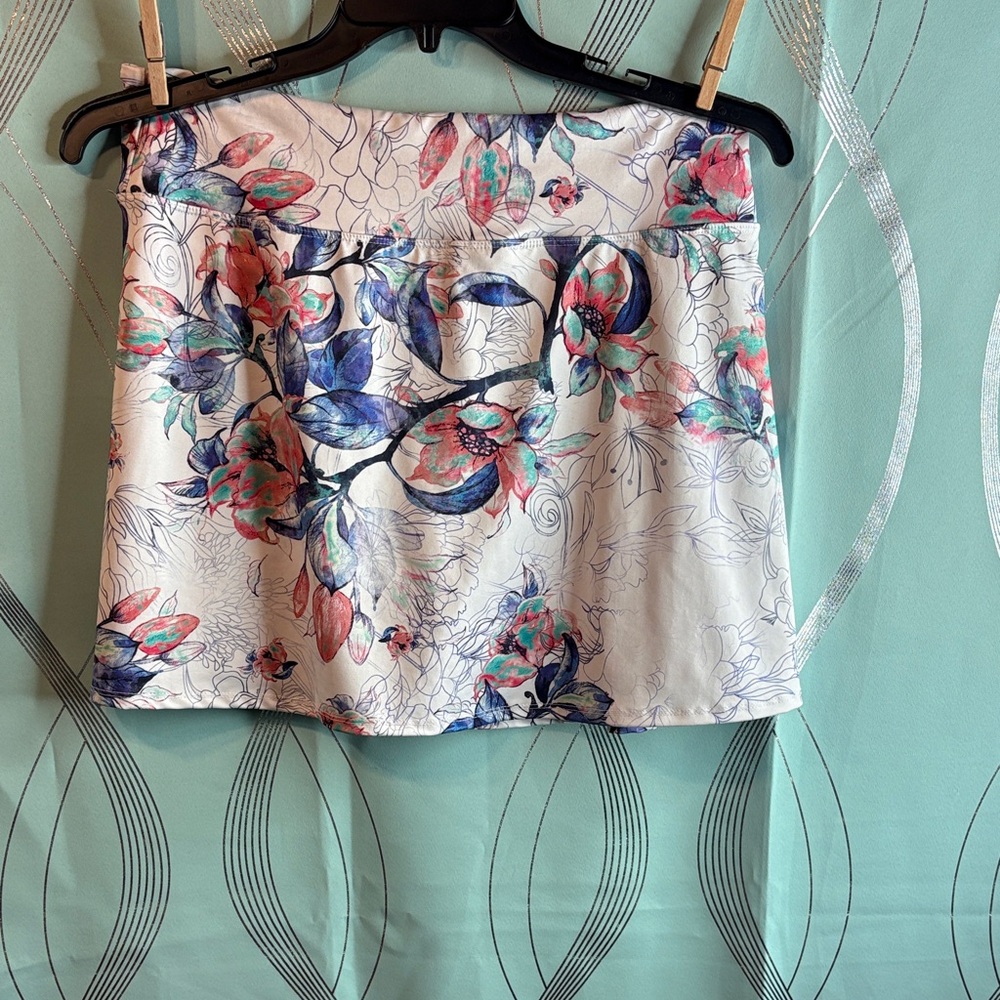 Evolution and Creation Floral Mini Skort- Blue and Pink NWOT - Picture 4 of 4